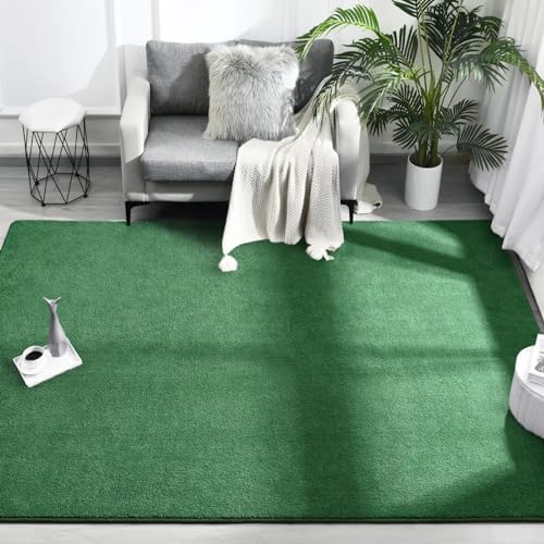 FlyDOIT Area Rugs for Bedroom Living Room, 6x9 Green Super Soft Comfy Thickened Memory-Foam Indoor Carpets, Modern Aesthetic Minimalist Carpet for Boys Girls Adults Apartment Nursery Home Décor - Image 2