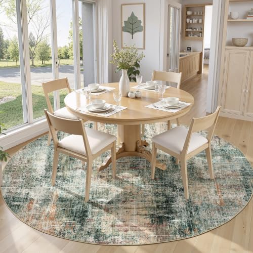 Lofus 6ft Area Rug for Living Room,Abstract Washable Rugs,Coffee/Green - Image 3