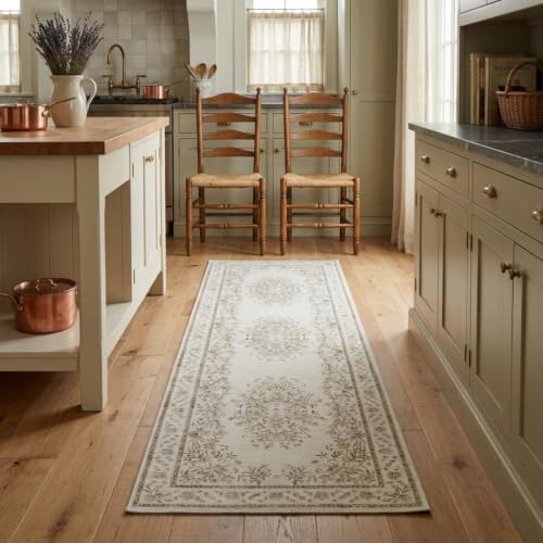 GarveeHome 2x8 Runner Rug for Kitchen Leaf and Flower Throw Rug for Laundry by GarveeHome