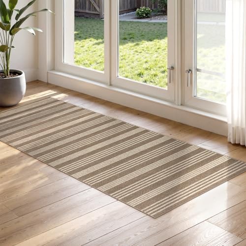 Lahome Striped Easy Jute Kitchen Runner Rug, 2x6 Washable Rugs for Entryway - Image 6