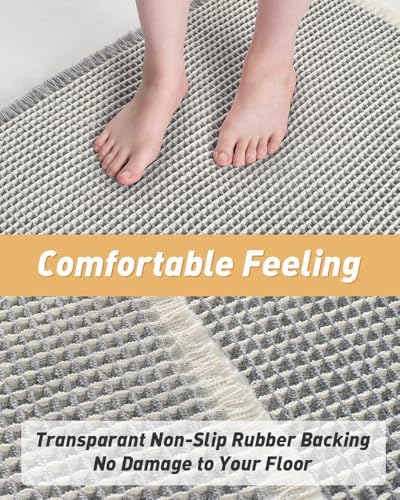 Upgraded Waffle Bath Mat Ultra Absorbent Non Slip Bathroom Mat, 18" x 30" - Image 4