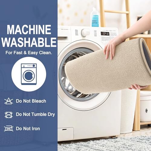 OLANLY Memory Foam Bathroom Runner Rugs 47x17, Absorbent Long Mat, Beige - Image 6