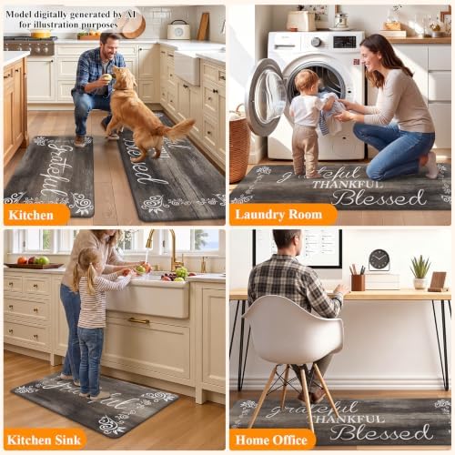 HEBE Anti Fatigue Kitchen Mat Set of 2, Cushioned Kitchen Mats for Floor - Image 7