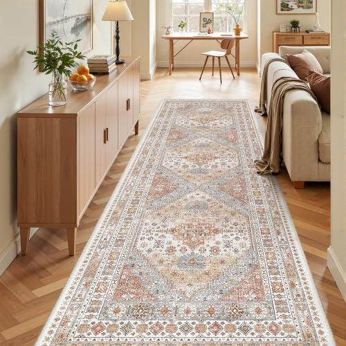 zesthome 3x10 Runner Rug Non Slip,Washable Hallway Runner Rug,Orange - Image 5