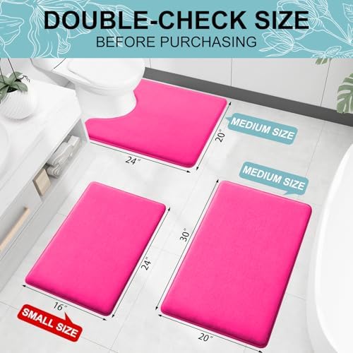 Smiry Memory Foam Bath Mat 24x16, Extra Soft and Absorbent Bathroom Rugs - Image 2