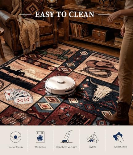 YIHOUSE 8x10 Western Cowboy Area Rugs for Living Room - Image 5