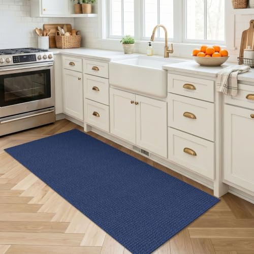 EARTHALL Washable Runner Rug, Non Slip Backdoor Rug, 2x4 Ft, Heathered Blue - Image 2