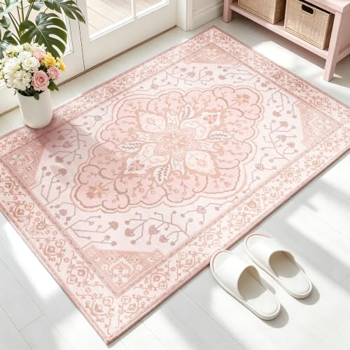 YARNSCAPE 3' x 5' Machine Washable Area Rug, Non-Slip Low-Pile Carpet by YARNSCAPE