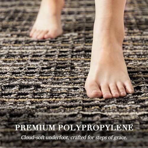 BSICPRO Kitchen Rugs Sets of 2, Non Slip Kitchen Mats for Floor, Black - Image 3