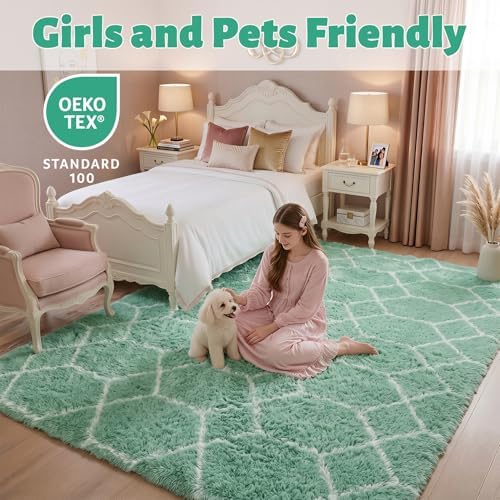 ONASAR Area Rug, 5x8, Sage Green and White - Image 3