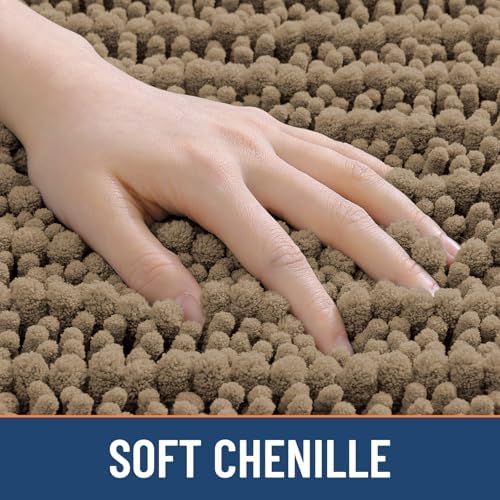 Smiry Bathroom Rugs 30X18, Extra Soft Rubber Backing Chenille Bath Mats - Image 4