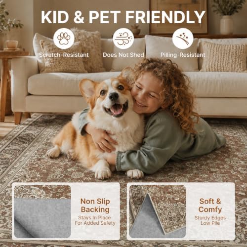 10x12 Area Rugs Washable Large Vintage Rug for Living Room Bedroom - Image 4