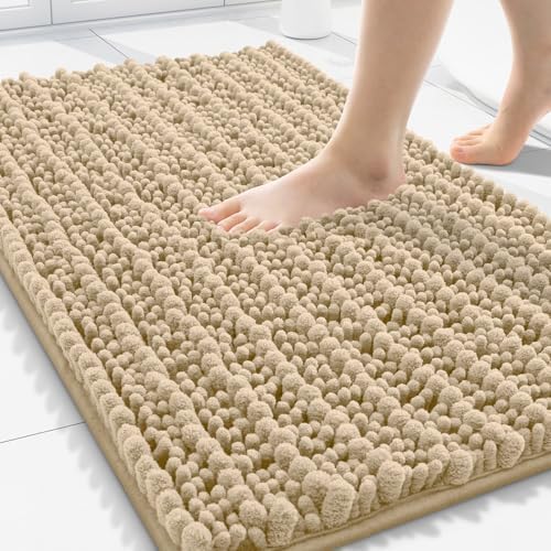 Smiry Bathroom Rugs 30X20, Extra Soft Rubber Backing Chenille Bath Mats - Image 2