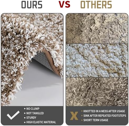 Yimobra Toilet Rugs U Shaped Washable 24X20, Soft Toilet Mat, Brown&White - Image 4
