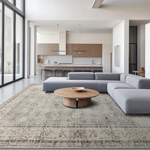 Ruaruarug Washable Area Rug 8×10 for Living Room, Ultra Soft, Gray by Ruaruarug