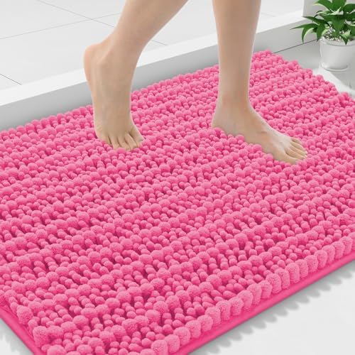 Smiry Bathroom Rugs 36X24, Extra Soft Rubber Backing Chenille Bath Mats by Smiry