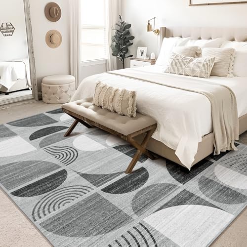 MUJOO 6x9 Area Rug,Washable Rugs Non Slip Modern Abstract Large Boho - Image 2