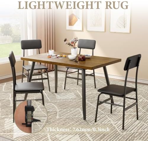 Area Rug Living Room Rugs 8x10 - Large Soft Boho Geometric Rug, Non-Slip Foldable Washable Rugs Non Shedding Morden Indoor Floor Carpet for Living Bedroom Office Dining Room(Cream Beige, 8'x10') - Image 6