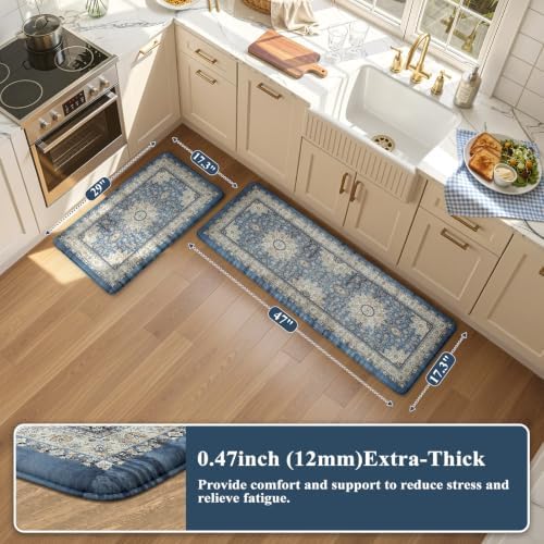 Collive Kitchen Rugs Sets of 2, Kitchen Floor Mats Cushioned Anti Fatigue - Image 2