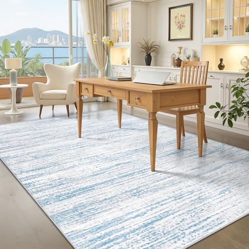 Area Rug 6x9 Living Room Rugs: Washable Modern Rug Non-Slip Soft Rugs Stain Resistant Printed Rug Indoor Carpet for Bedroom Kitchen Dining Room Nursery Home(Blue, 6'x9') - Image 3