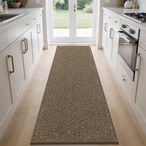 BEQHAUSE Kitchen Runner Rugs 32"x84", Kitchen Mats for Floor, Brown by BEQHAUSE