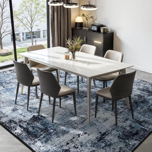 Rugflix 10x14 Area Rugs for Living Room, Washable Navy Blue Dark Large Rug - Image 3