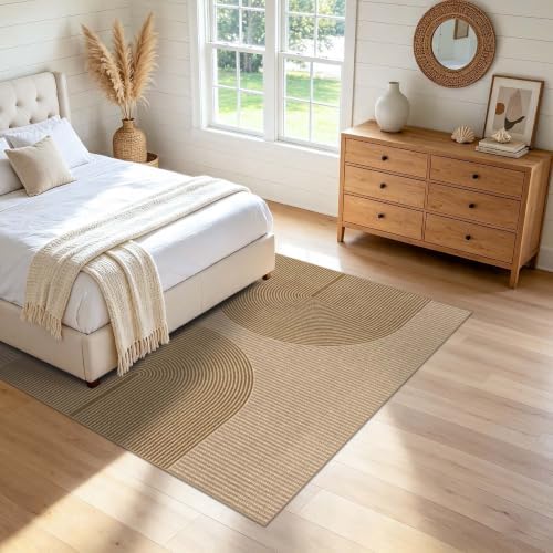 Easy Jute Rug for Pet Homes: 6x6 Outdoor Rug - Geometric Arch Pattern - Image 2