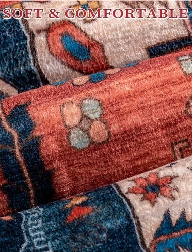 SERISSA 3x12 Washable Non Slip Boho Runner Rug for Hallway，Rust - Image 6