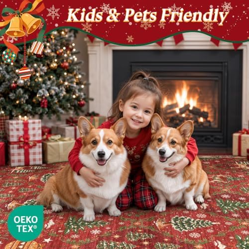 6x9 Non Slip Area Rugs for Living Room, Red Christmas Rug for Bedroom - Image 7