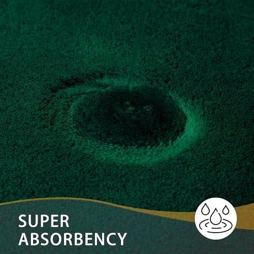 MINIDEAR Bathroom Rugs 32x20 Dark Green - Thick Memory Foam Bath Mat, Ultra Soft & Plush Non-Slip, Quick Dry, Absorbent Washable Floor Microfiber Mat for, Home Decor Accessories - Image 4
