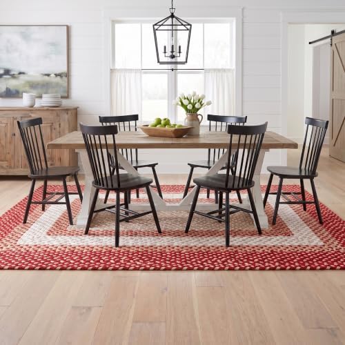 Super Area Rugs 7x9 Farmhouse Braided Cotton Area Rug, Red/Cream/Ivory - Image 6