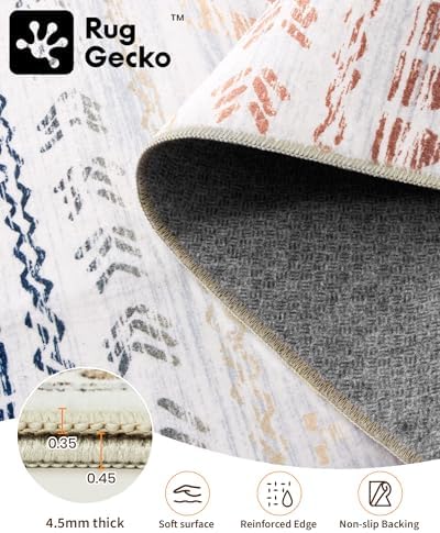 Miukiki 5x7 Washable Area Rug for Living Room, Soft Non Slip Rug Multi - Image 3