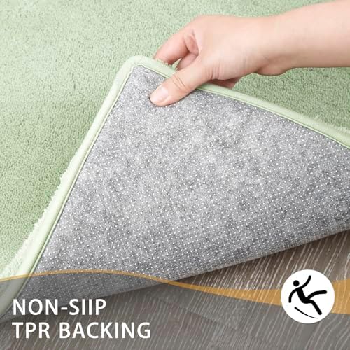 MINIDEAR Bathroom Rugs 47x24 Sage Green - Thick Memory Foam Bath Mat, Ultra Soft & Plush Fluffy, Non-Slip, Quick Dry, Absorbent Washable Floor Microfiber Mat for Tub, Home Decor Accessories - Image 2