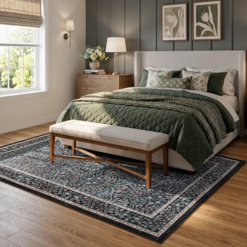 Lahome Black Rug for Bedroom, Soft Washable 5x7 Area Rugs for Living Room - Image 2