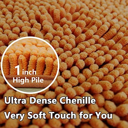 Bathroom Rugs Chenille 3-Piece Extra Soft and Absorbent Shag Bathroom Rugs, Machine Wash Mat, Strong PVC Non-Slip Underside, Plush Carpet Mats (Champagne) - Image 5