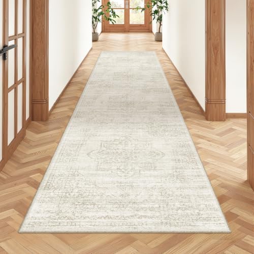 2x8 Runner Rug Non Slip,Washable Hallway Runner Rug,Beige by Restydon