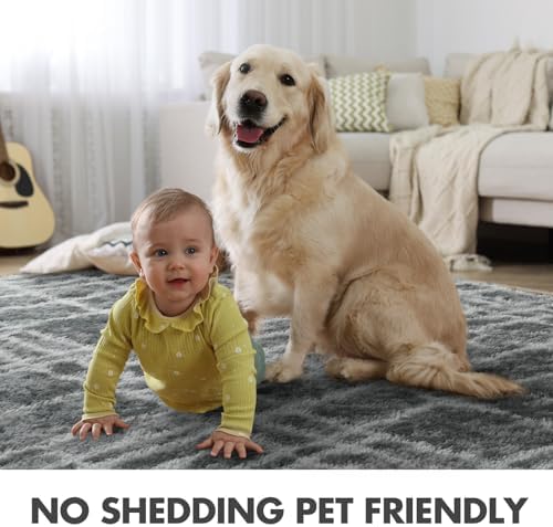 9x12 Ft Extra Large Shag Rugs for Living Room, Ultra Soft Fluffy Furry Area Rugs for Bedroom Indoor Floor, Aesthetic Carpet for Kids Home Decor (Grey) - Image 5