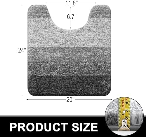 OLANLY Microfiber Bathroom Rugs Sets 3 Piece, Absorbent Bath Mats, Grey - Image 2
