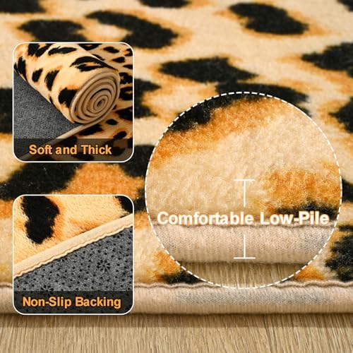 Amearea Soft Leopard Rugs for Bedroom Living Room, 4x6 Cheetah Print Rug - Image 3