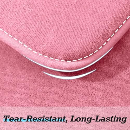 HUXMEYSON Bathroom Rugs Sets 3 Piece, Non-Slip & Quick Dry Bath Mat Set, Ultra Soft Velvet Bath Rugs for Bathroom, Toilet and Shower Floor, Pink - Image 7
