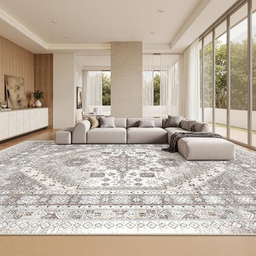 zesthome 10x14 Area Rugs for Living Room,Large Washable Rug,Brown by Zesthome