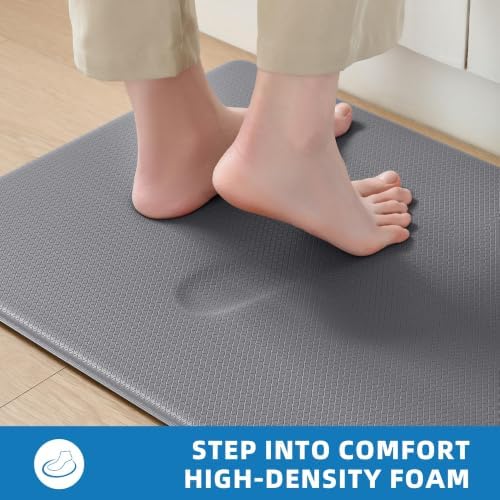 Kitchen Mats for Floor, [2PCS] Anti-Fatigue Kitchen Rugs, Grey - Image 3