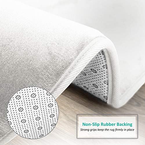Clara Clark Bathroom Rugs, Velvet Memory Foam Bath Mat, Non-Slip, Machine Washable Bath Rugs - Dries Quickly, Ultra Soft Plush Bath Mats for Bathroom, 20 x 32, Solid White - Image 4