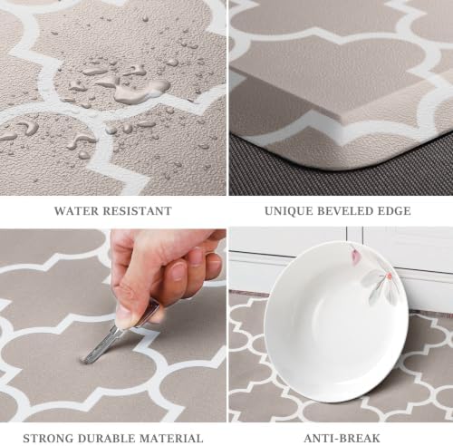 WISELIFE Kitchen Runner Rugs Anti-Fatigue Mats, 17.3"x 60", Khaki - Image 4