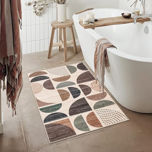 MUJOO Small Rug Washable,2x3 Area Rugs Non Slip Modern Abstract - Image 2