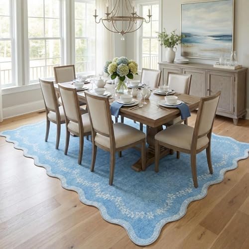 GarveeHome 6x9 Scalloped Area Rug Soft Washable Rug for Living Room Bedroom - Image 4