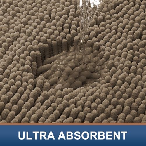 Smiry Bathroom Rugs 45X27, Luxury Chenille Extra Soft Absorbent Bath Mat - Image 4
