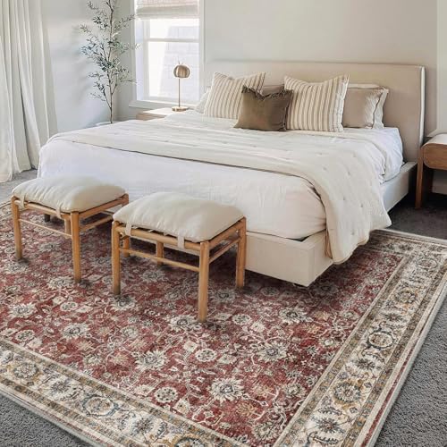 CHAMPLANT Washable Area Rug 10'x14' Boho Design Non-Shedding Easy Care Ideal for High Traffic Areas in Living Room Bedroom Office Coffee Table Kitchen Large Carpet - Image 2