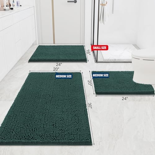 Smiry Bathroom Rugs 47X17, Luxury Chenille Extra Soft Absorbent Bath Mat - Image 2
