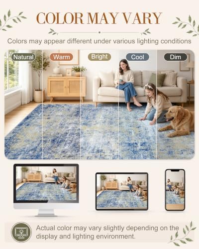 OLANLY 5x8 Washable Area Rug, Soft Non Slip Carpet for Bedroom Living Room - Image 2